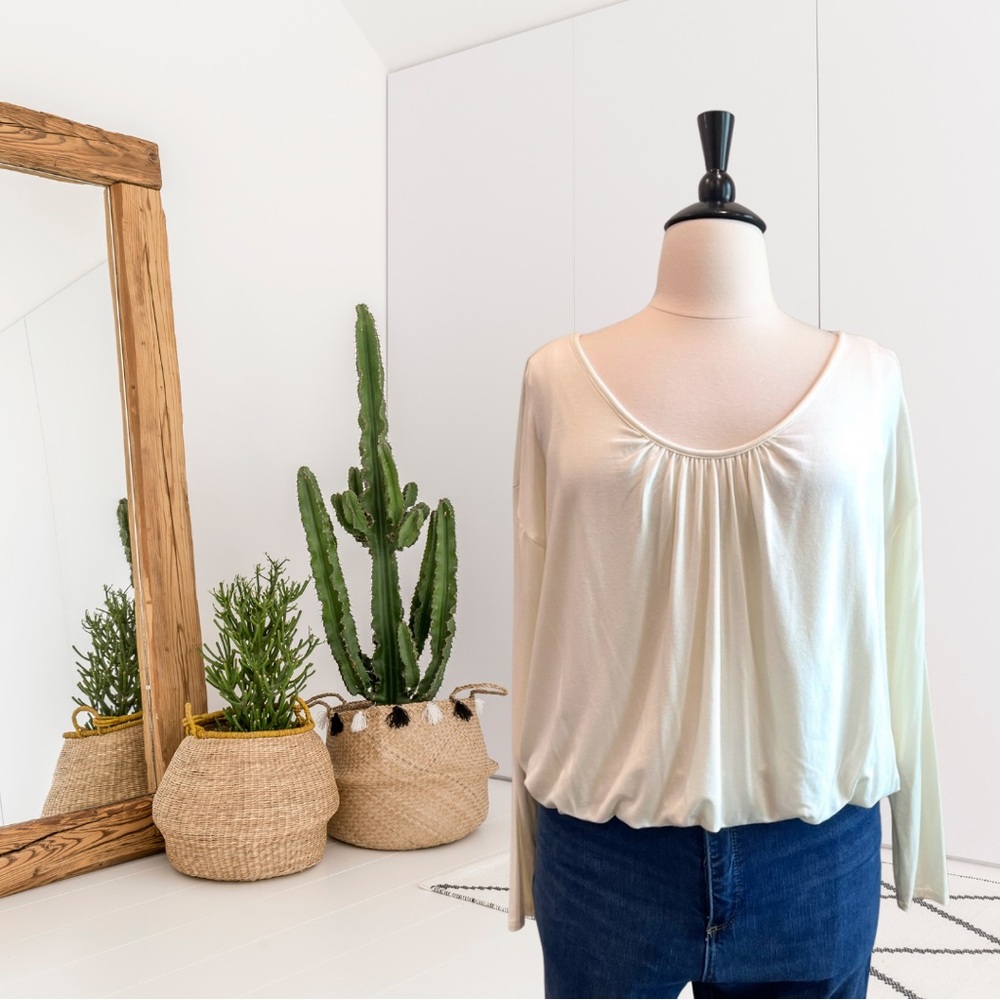Maeve Long Sleeve Bubble Hem Top
